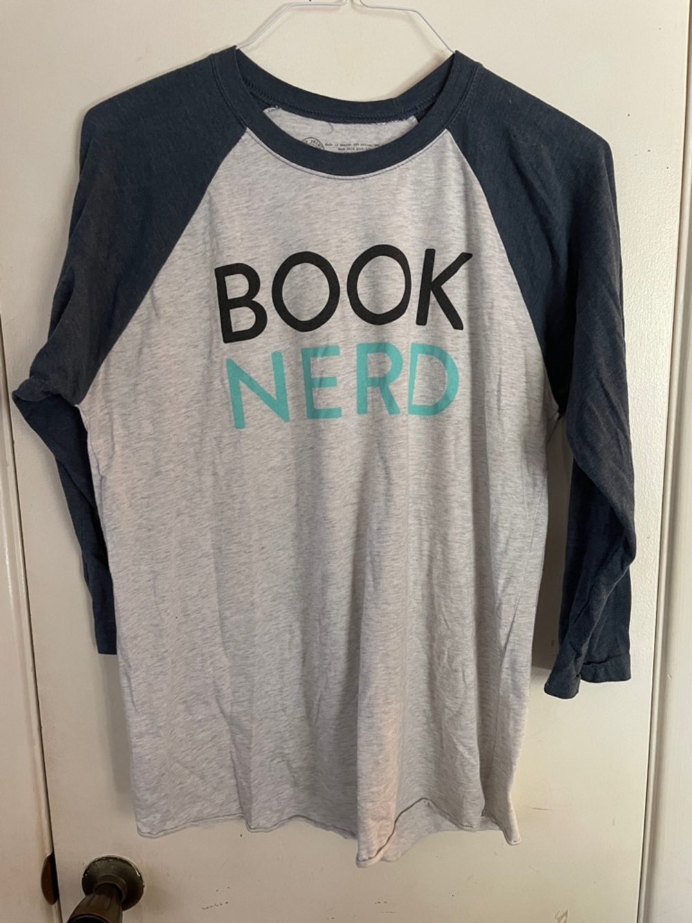 Out of Print Raglan Book Nerd Shirt Large